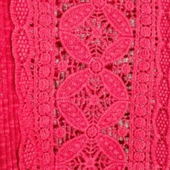 Artesia Women's Lightweight Sweater Size Medium Red Cowl Neck Crochet Holidays - Picture 11 of 13